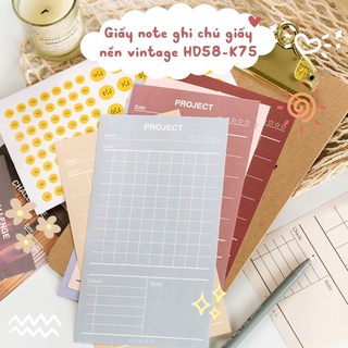Giấy note ghi chú giấy nền vintage HD58-K75 giúp lên kế hoạch mục tiêu thông minh sáng tạo.