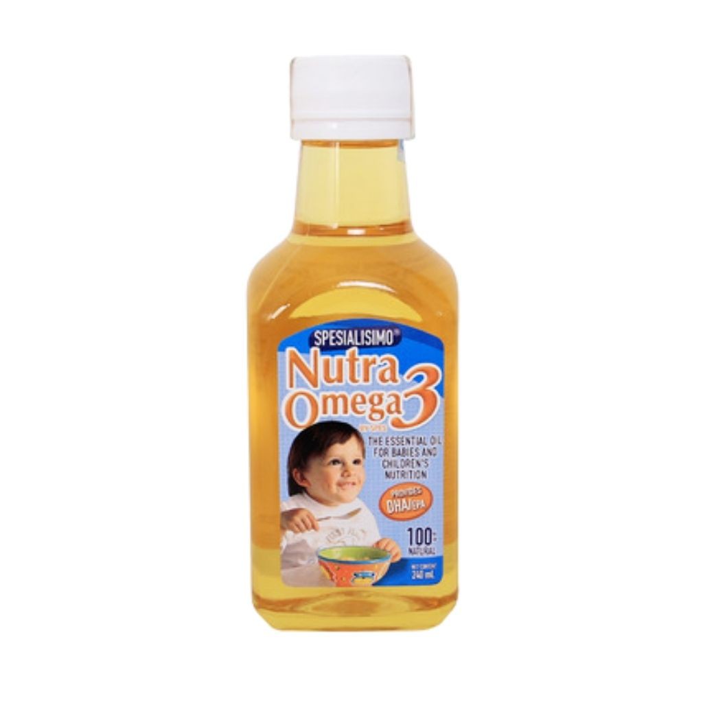 Dầu cá ăn dặm Burine Nutra Omega 3 - Nhập khẩu từ Chi lê 240ml bổ sung DHA &amp; EPA cho trẻ từ 7 tháng tuổi