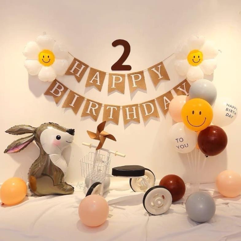 [Mã LIFEHLM2 giảm 10% tối đa 15k đơn 0đ] Dây chữ Happy Birthday vải dạ vintage trang trí sinh nhật