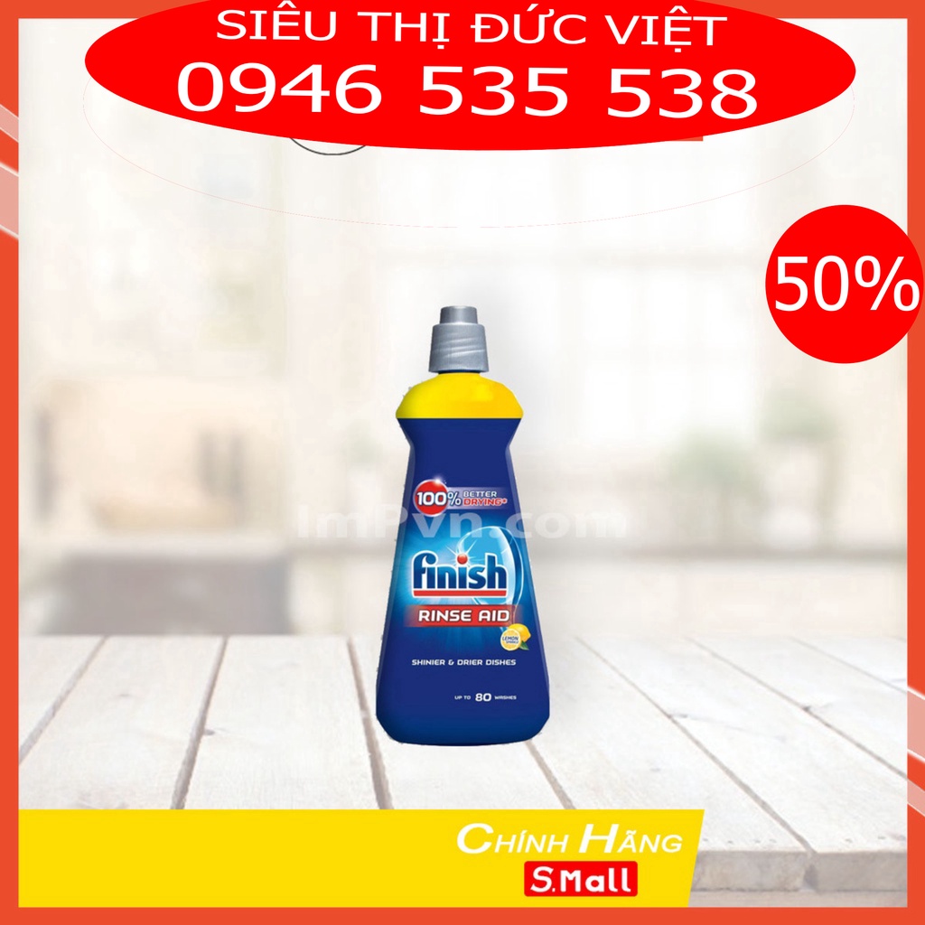 Combo Viên rửa bát Finish Hộp All in one  90 viên + Muối finish 1.5kg + Nước trợ xả và làm bóng bát finish 400ml