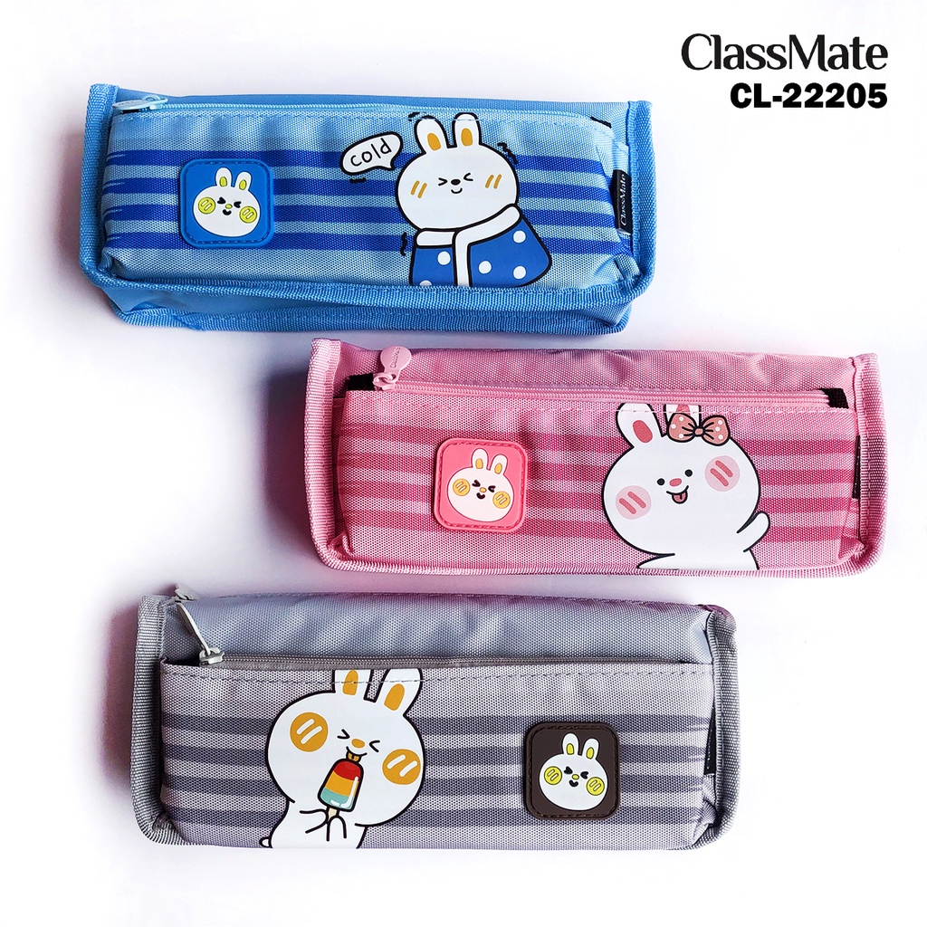 Túi Bút 2 Ngăn CLASSMATE Bunny 21cm, Thiết Kế Hình Thỏ Ngộ Nghĩnh, Chất Liệu Vải Dù An Toàn CL-22205