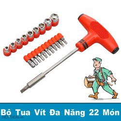 [FREE SHIP] Bộ vặn vít đa năng và mở khẩu chữ T 21 đầu