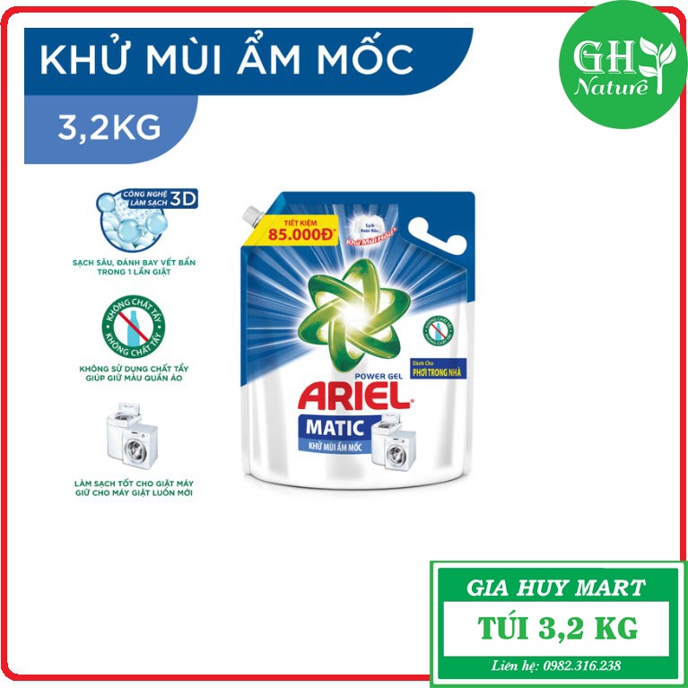 Nước giặt máy Ariel matic hương hoa 3,2kg