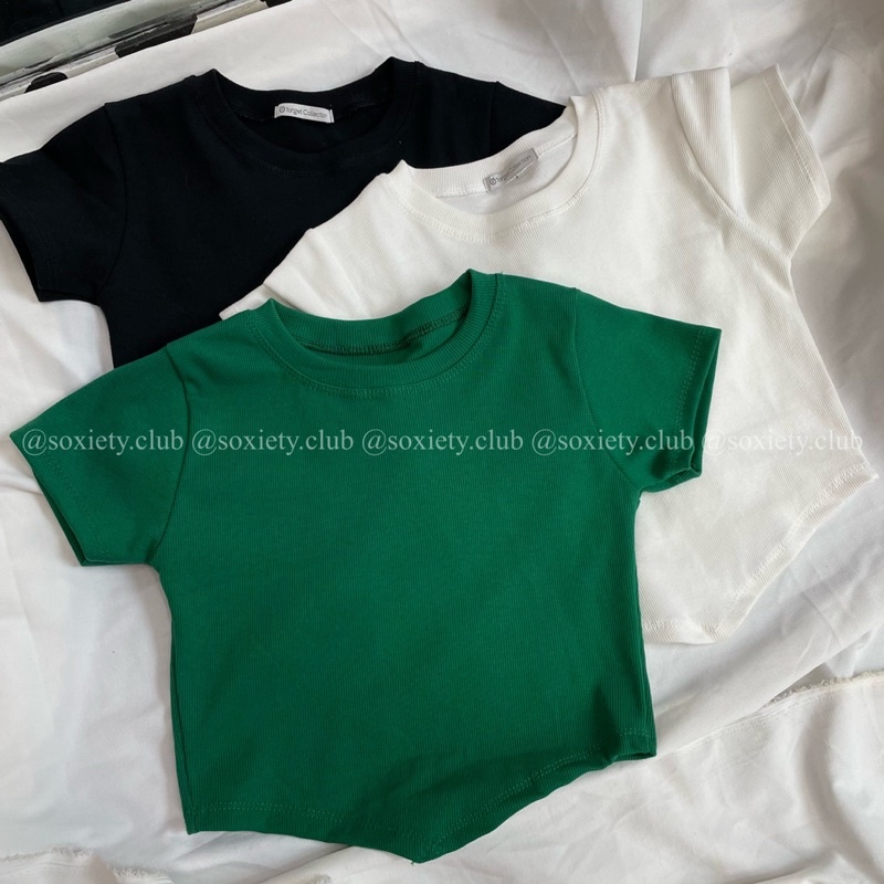 HÌNH THẬT áo croptop tay ngắn vạt nhọn A25