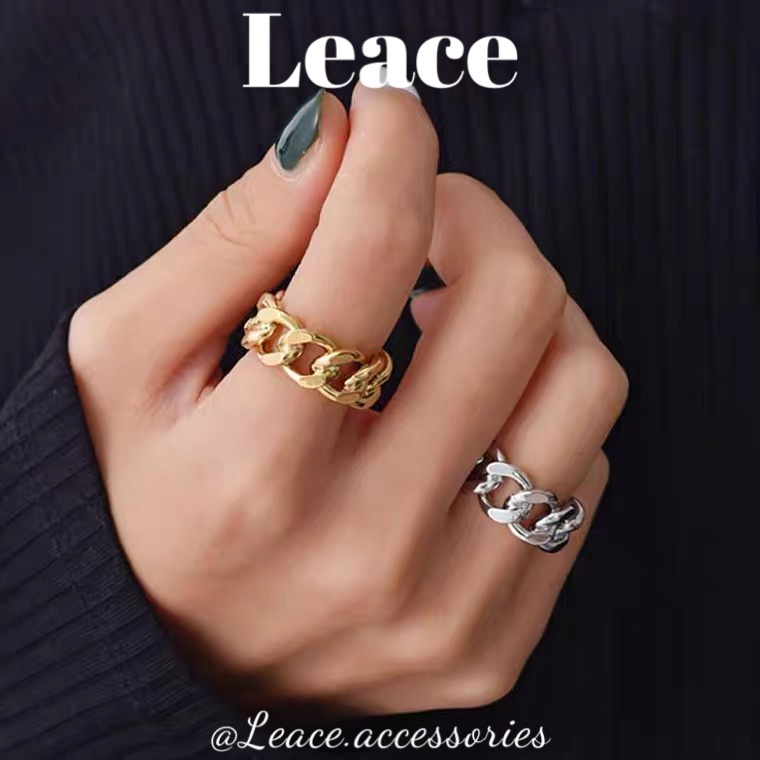 Nhẫn xích liền cá tính mạ bạc s925 phong cách cá tính R029,030 Leace.accessories