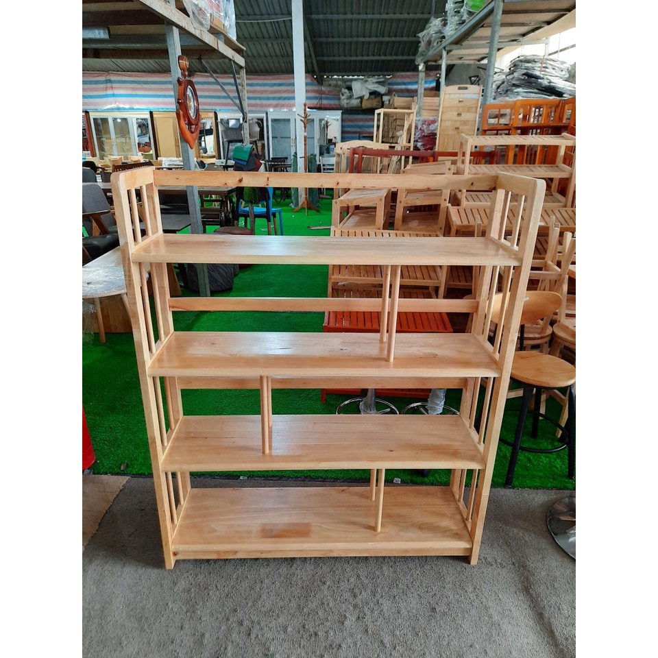 Kệ Sách Gỗ 💖MIỄN SHIP💖4 Tầng Rộng 100cm Gỗ Cao Su Siêu Bền