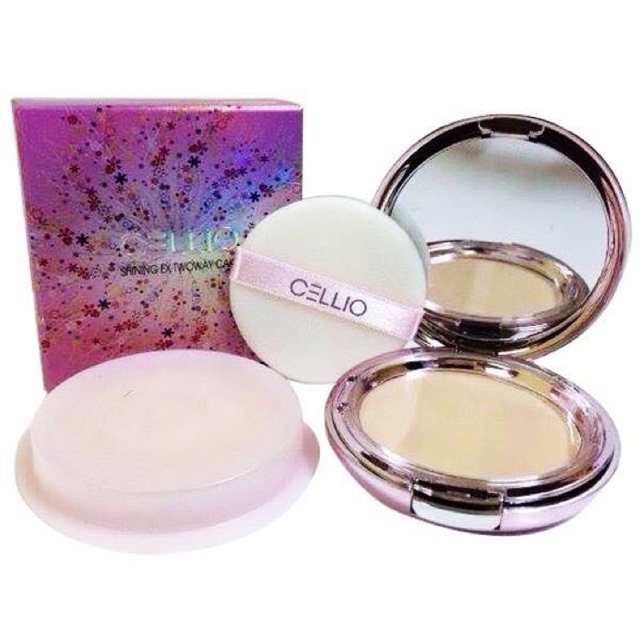 Phấn phut Cellio shining ex Twoway cake