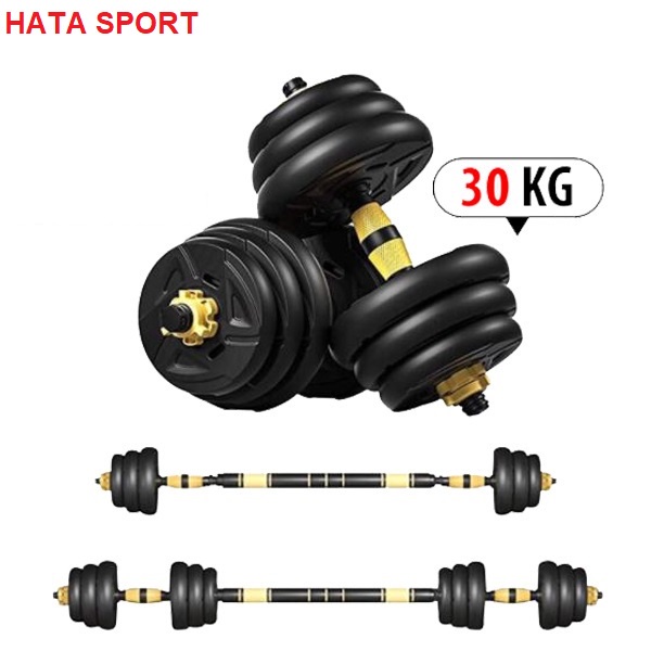 Bộ Tạ Đòn Đa Năng Điều Chỉnh 30kg 3 Trong 1 HT103 - Bộ tạ tay kết hợp tạ đẩy 30kg