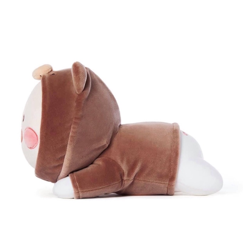 Gấu bông đào cosplay bé heo đen và rian hoodie vàng đội cam miniso chính hãng