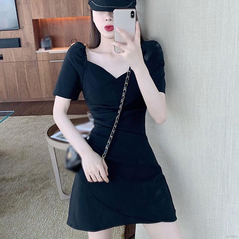 Đầm Ôm Cổ Vuông Phong Cách Hàn Quốc Quyến Rũ Cho Nữ