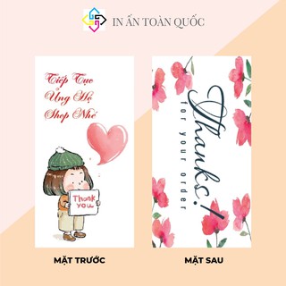 🌸 Combo 100 THẺ CẢM ƠN để gửi kèm theo sản phẩm khi đóng hàng, Giấy bìa cứng sang trọng mẫu 39
