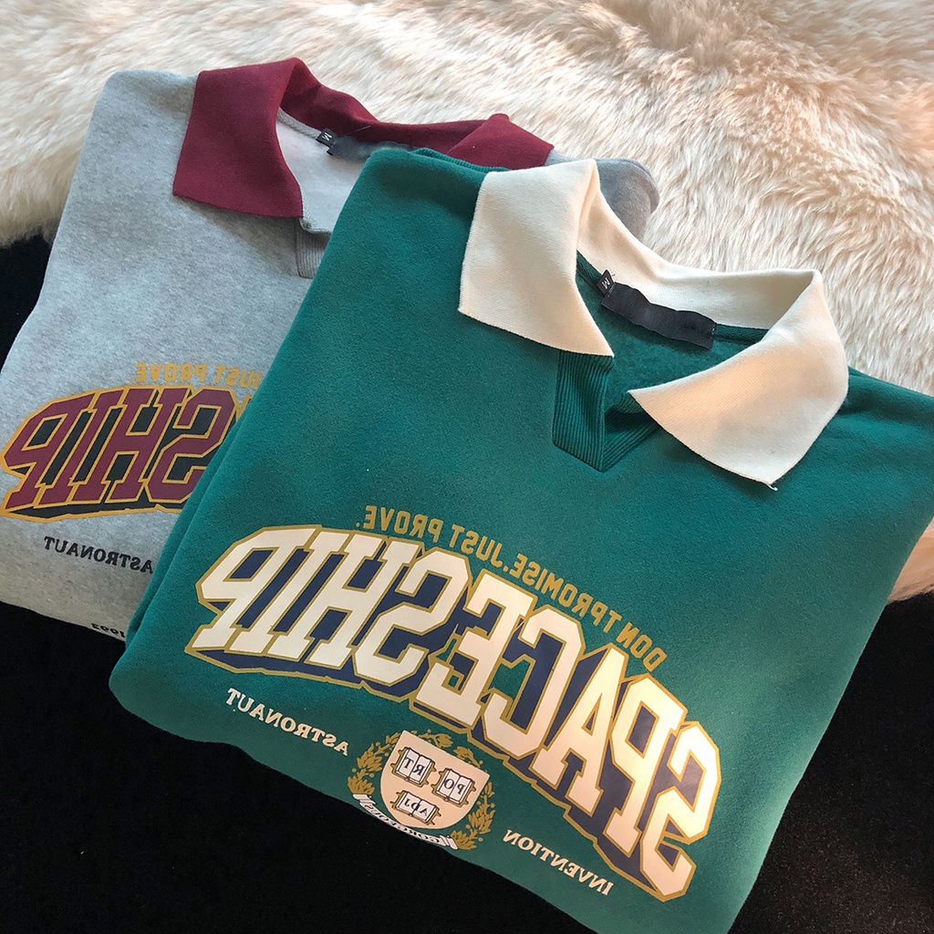 [Hàng Order] Áo Polo SPACESHIP có cổ ULzzang form rộng dài tay dày dặn Unisex mới nhất thu đông 2021 PL009 | BigBuy360 - bigbuy360.vn