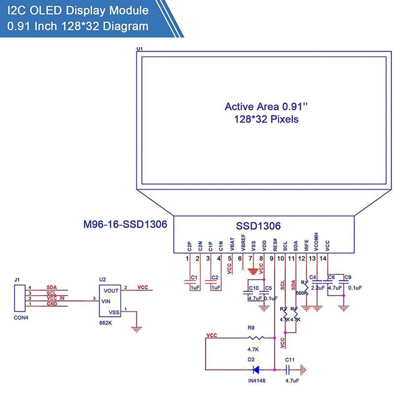 Set 2 Trình Điều Khiển Màn Hình Oled I2C Ssd1306 Ule Blue I2C Oled I2Vn