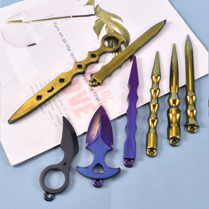 Khuôn nhựa silicon đổ resin hình dao dài, dao xoay đồ chơi