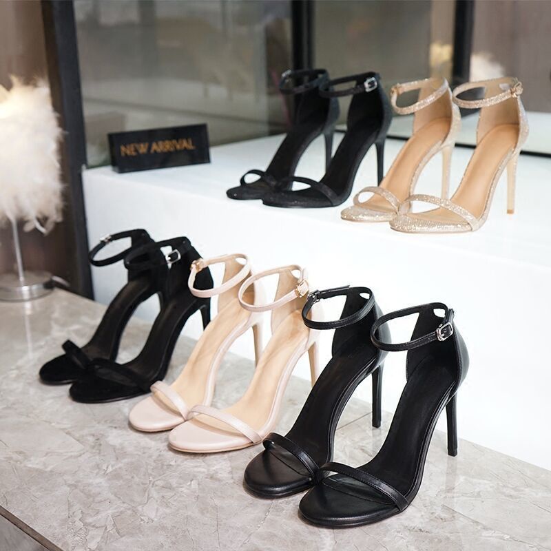 Giày Sandal Màu Đen Phối Khóa Thời Trang Mùa Hè 2021 Cho Nữ