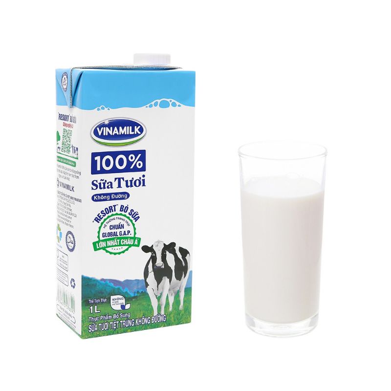 NOW SHIP- Thùng 12 hộp sữa Vinamilk 1 lít không đường