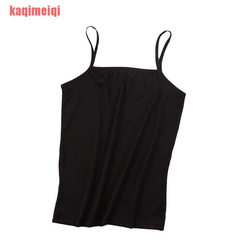 Áo Tank Top Hai Dây Cổ Tròn Màu Sắc Trơn Thời Trang Cho Nữ