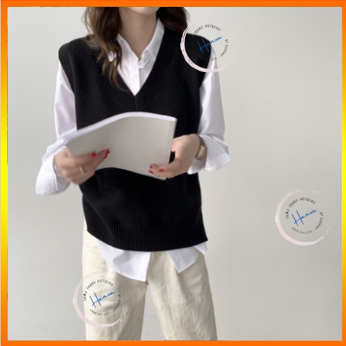 Áo GILE Len Nữ Màu Trơn Dày Dặn Cổ V Tim Basic Phong Cách Hàn Quốc