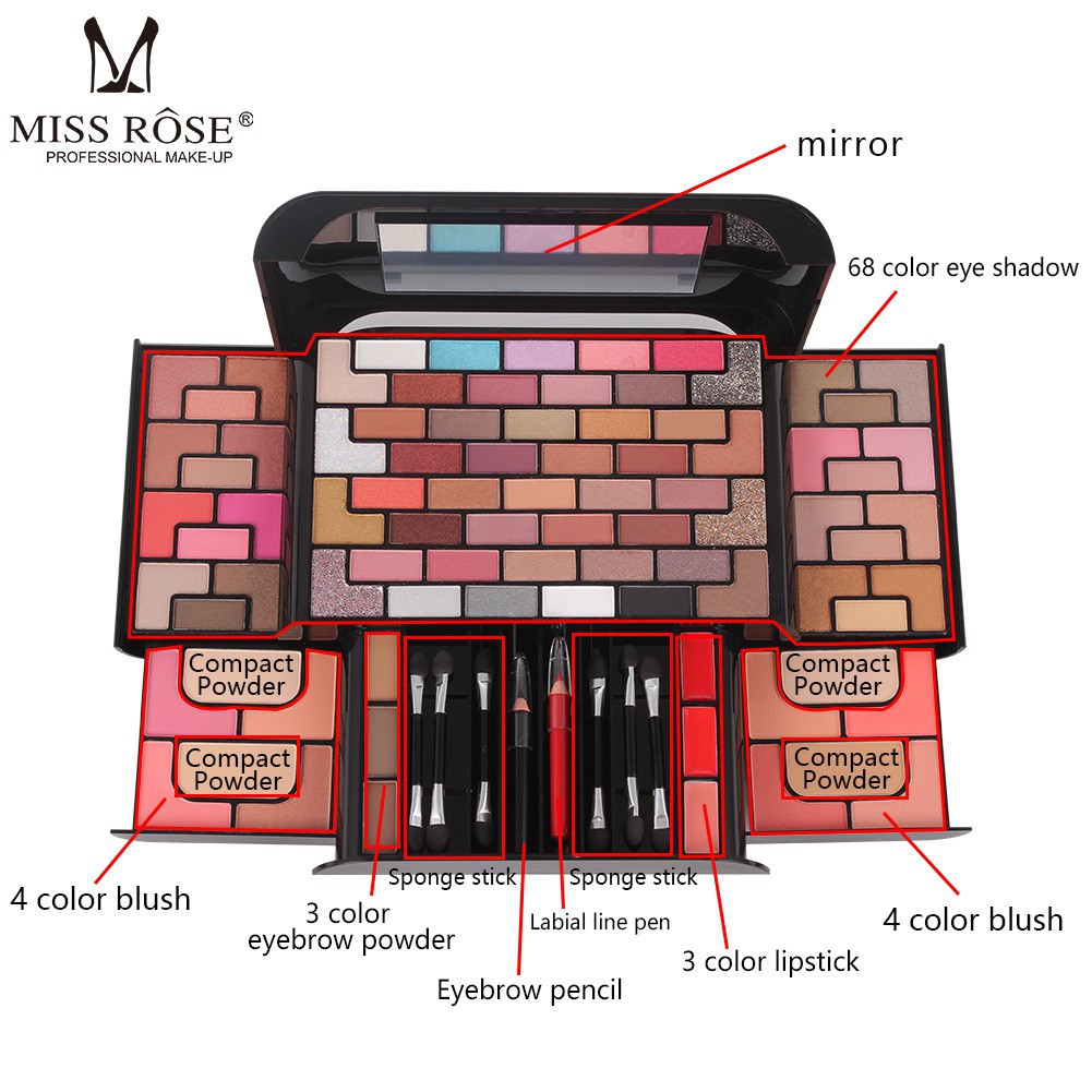 [Hàng mới về] Bộ trang điểm chuyên dụng thiết kế mê cung khối Miss Rose | BigBuy360 - bigbuy360.vn