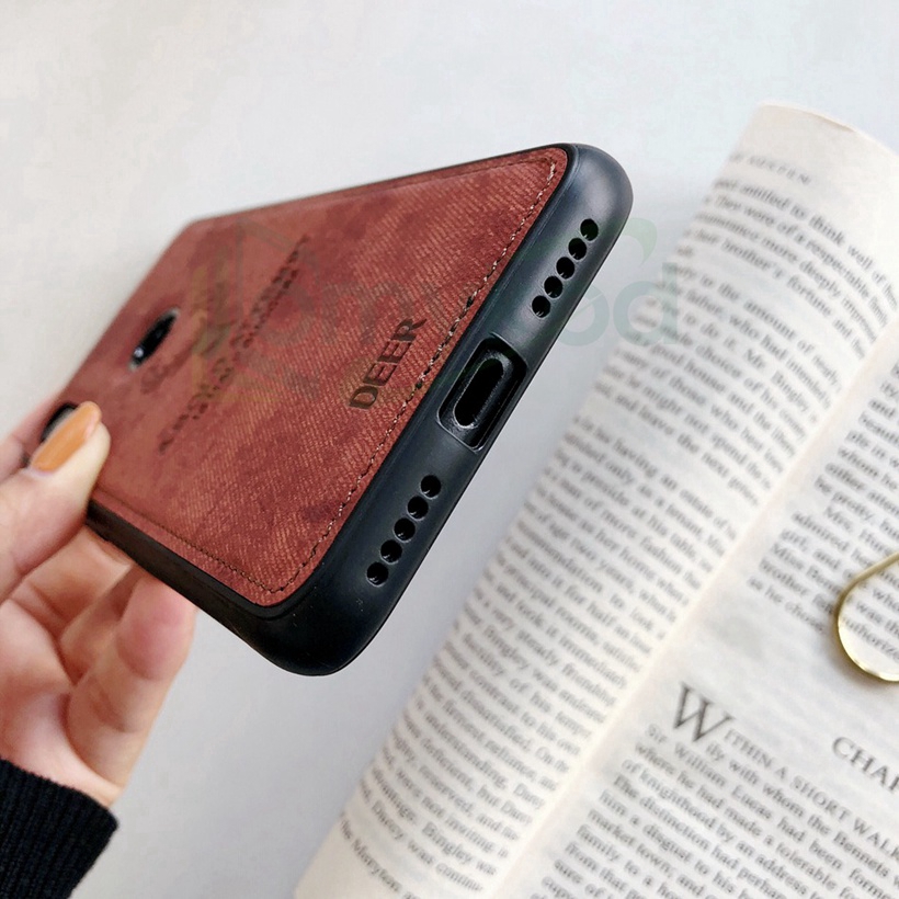 Ốp điện thoại bọc vải họa tiết hươu dành cho Xiaomi Redmi 9 9C 9A Note 8 7 6 5 Pro K20 Mi 9T