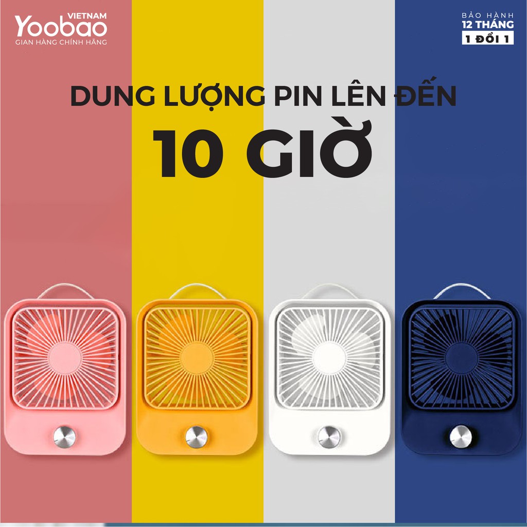 Quạt sạc mini để bàn làm việc YOOBAO LJQ-119 2400mAh - Chạy liên tục lâu - Hàng chính hãng - Bảo hành 12 tháng 1 đổi 1 | BigBuy360 - bigbuy360.vn
