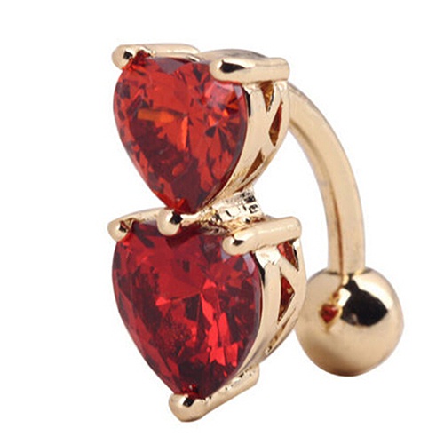 Một chiếc khuyên rốn đính đá hình trái tim thời trang cho nữ