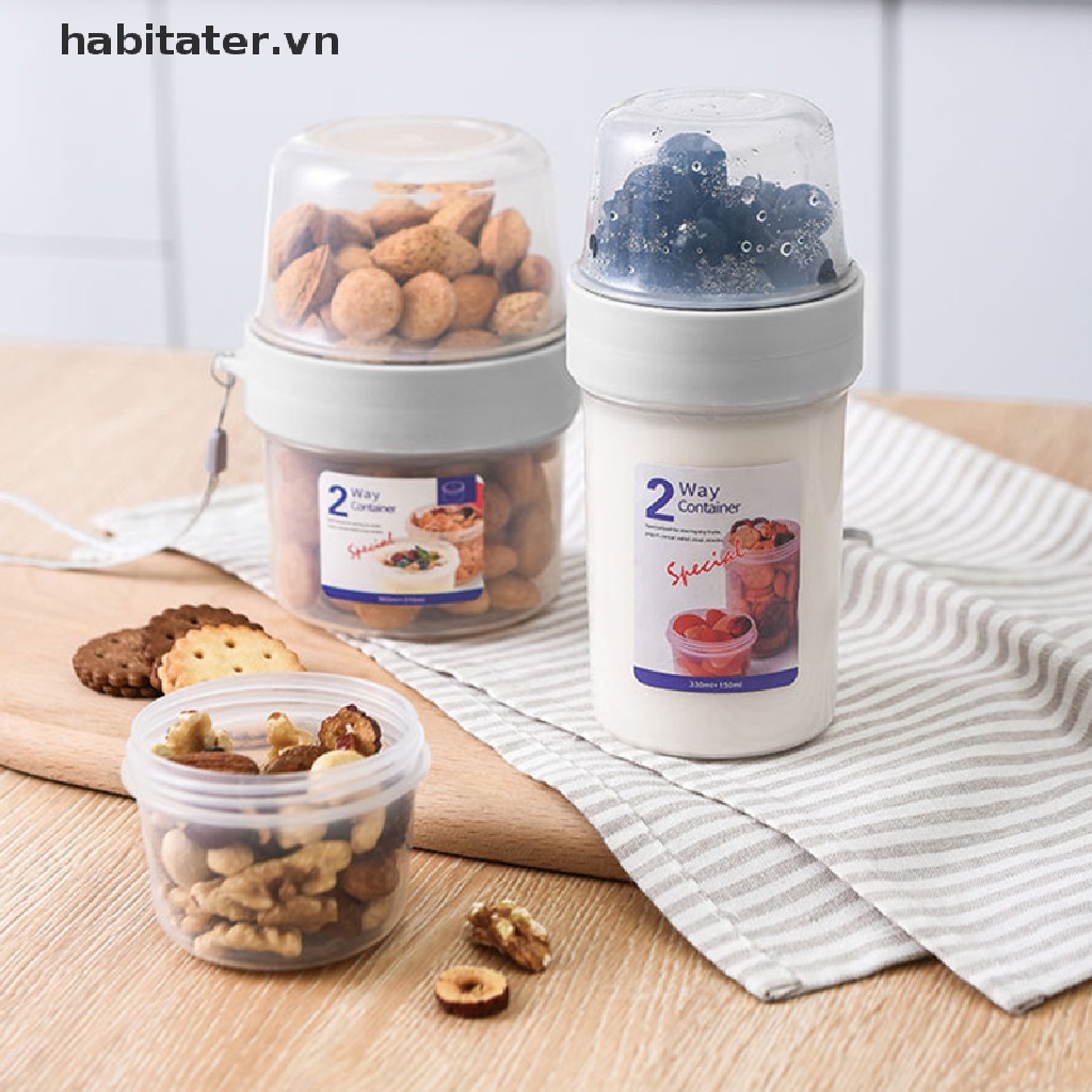 Set Cốc Đựng Thức Ăn / Sữa Chua Salad / Ngũ Cốc Có Nắp Và Nĩa Tiện Dụng
