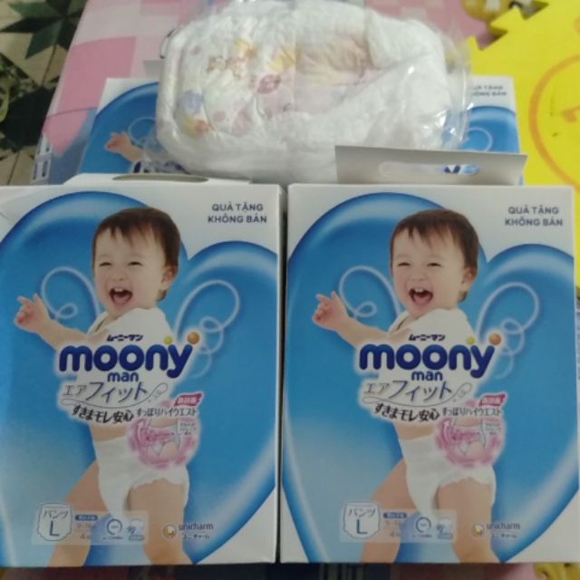 Tã quần Moony size L bé gái ( 4 miếng/hộp)