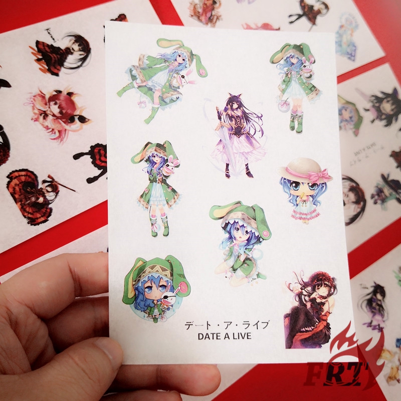 Bộ 6 tấm hình dán họa tiết hoạt hình Date a live Kurumi xinh xắn