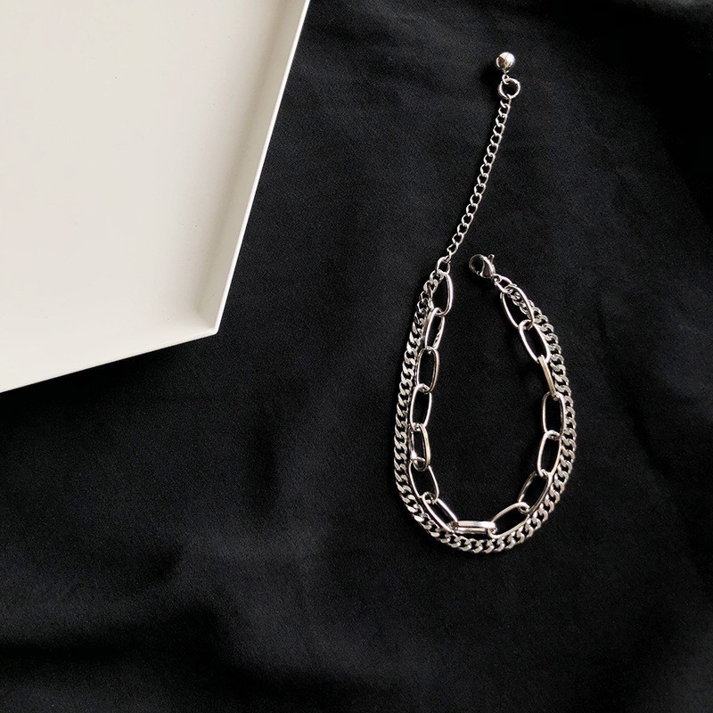 Vòng Tay Hai Lớp Phong Cách Hip Hop Thời Trang Cho Cặp Đôi