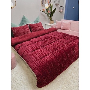 Chăn Lông Cừu LUXURY CLASSIC Họa Tiết Chữ Vạn, Chăn Cừu Cao Cấp Kích Thước 2m x2m3 - Hàng Loại 1