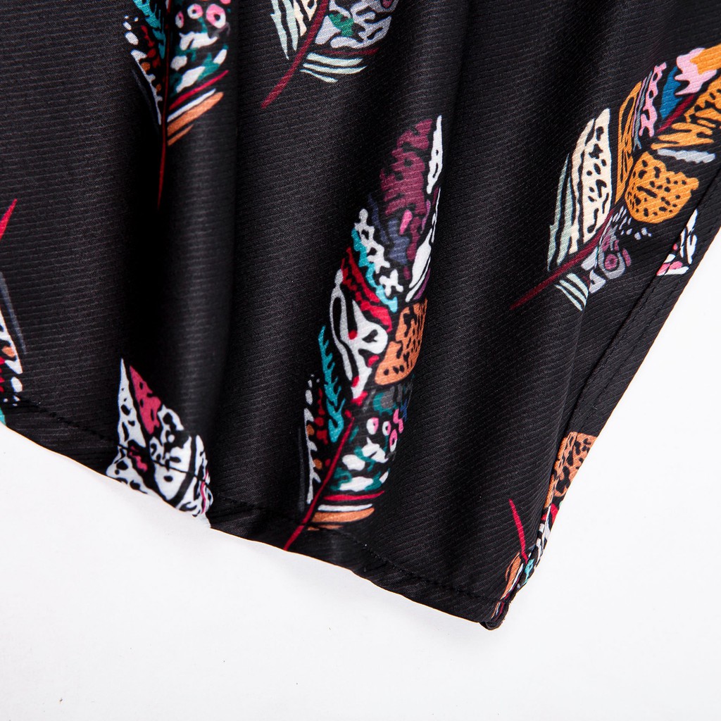 Áo sơ mi nam họa tiết tay ngắn Bird Feather Shirt lông vũ ASM103  ZUMAN lụa vân chéo, thoáng mát, không nhăn