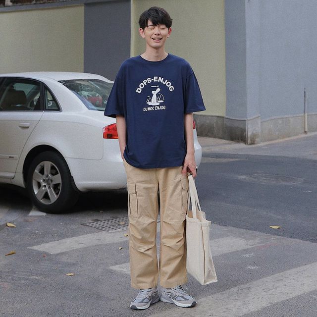 Áo thun tay lỡ Unisex dạng cặp Chó Lucky