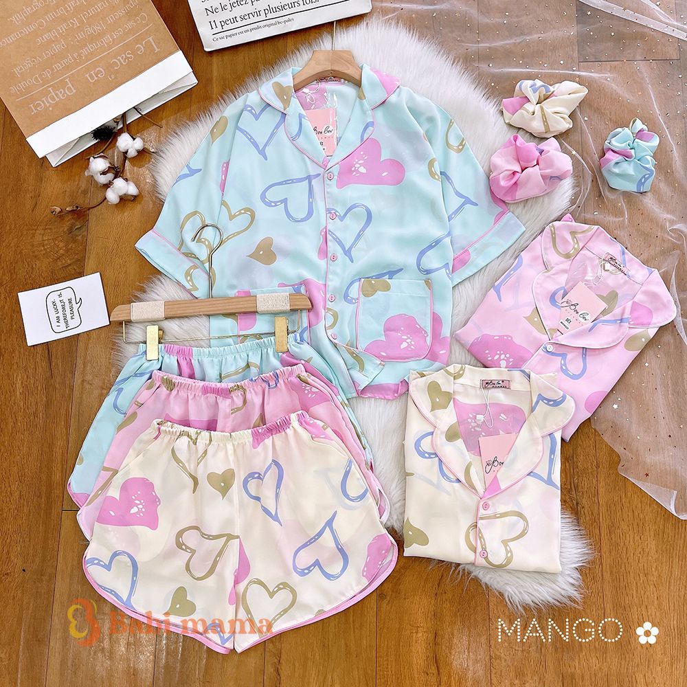 Bộ Đồ Pijama Cộc Đùi Cho Bé Lụa Mango - BPN26