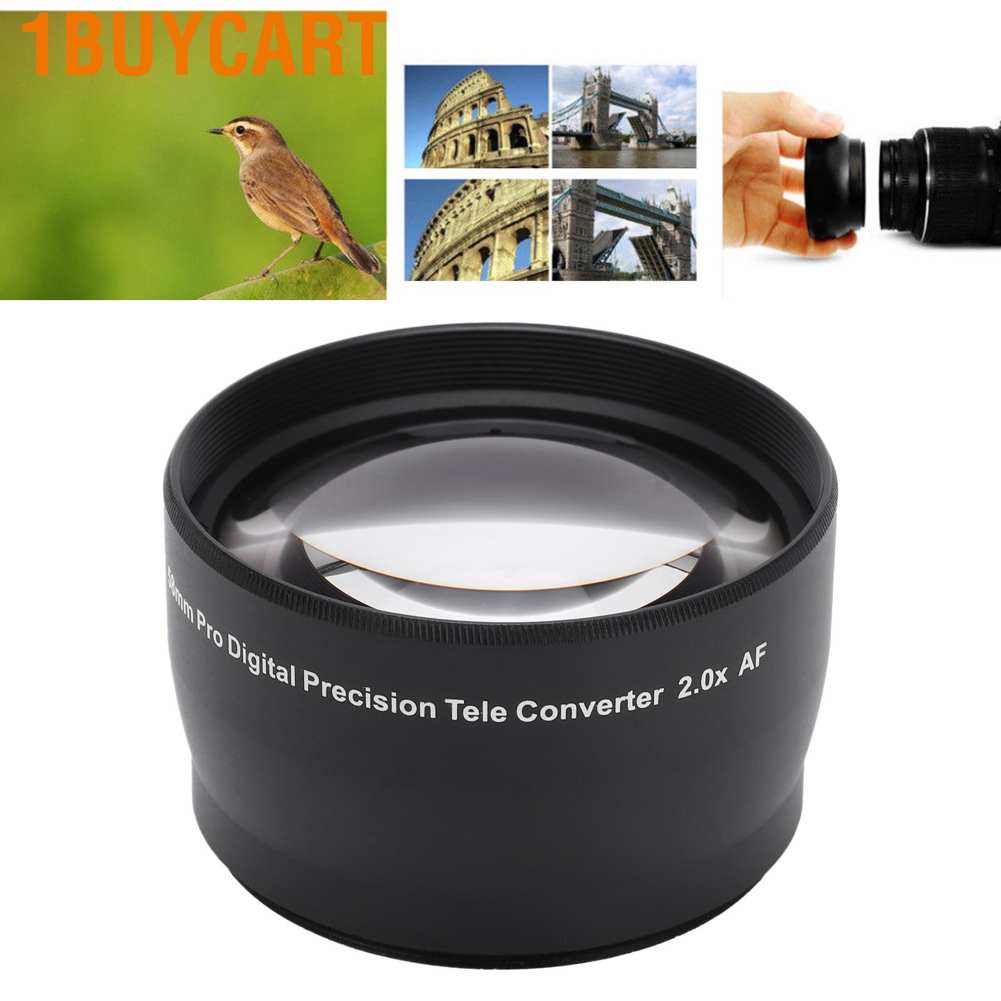 1buycart Universal 58mm 2X Telephoto Lens Teleconverter for Canon Nikon Sony Pentax Etc