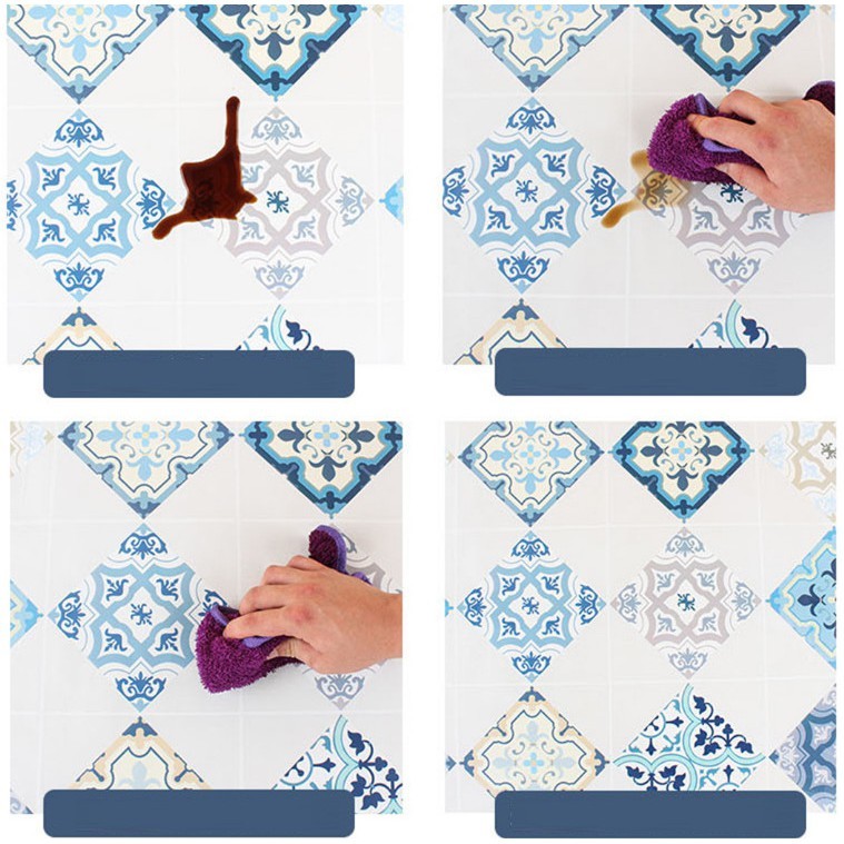 Cuộn giấy dán tường bếp cách nhiệt chống bắn dầu mỡ, decal trang trí phòng khổ 2m x 0.6m