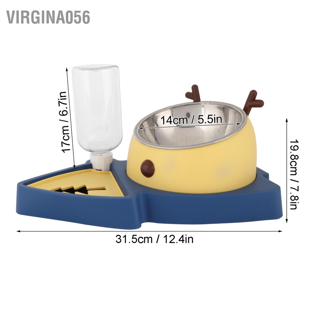 Có thể bán buôn Bộ nạp thức ăn cho vật nuôi và bộ phân phối nước tự động với bát thép không gỉ có thể tháo rời vừa nhỏ Virgina056 Hàng giao ngay