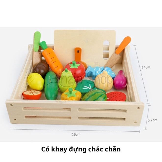 Bộ đồ chơi cắt trái cây gỗ 17 chi tiết