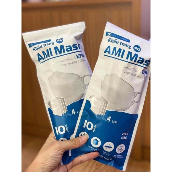 [ TÚI 5C] Khẩu Trang 3D 4 Lớp Kháng Khuẩn Chống Dịch Chuẩn FDA-CE