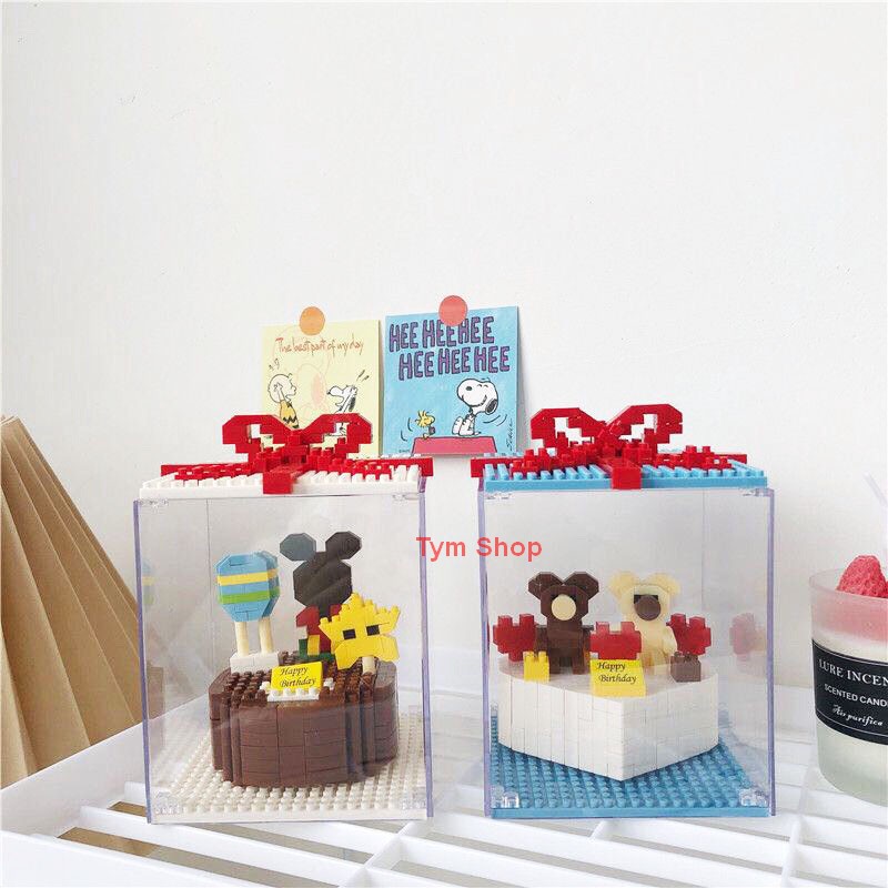 Xếp hình bánh kem sinh nhật  thỏ stella lou vịt donal gấu đồ chơi lắp ráp nanoblocks cho bé trai bé gái