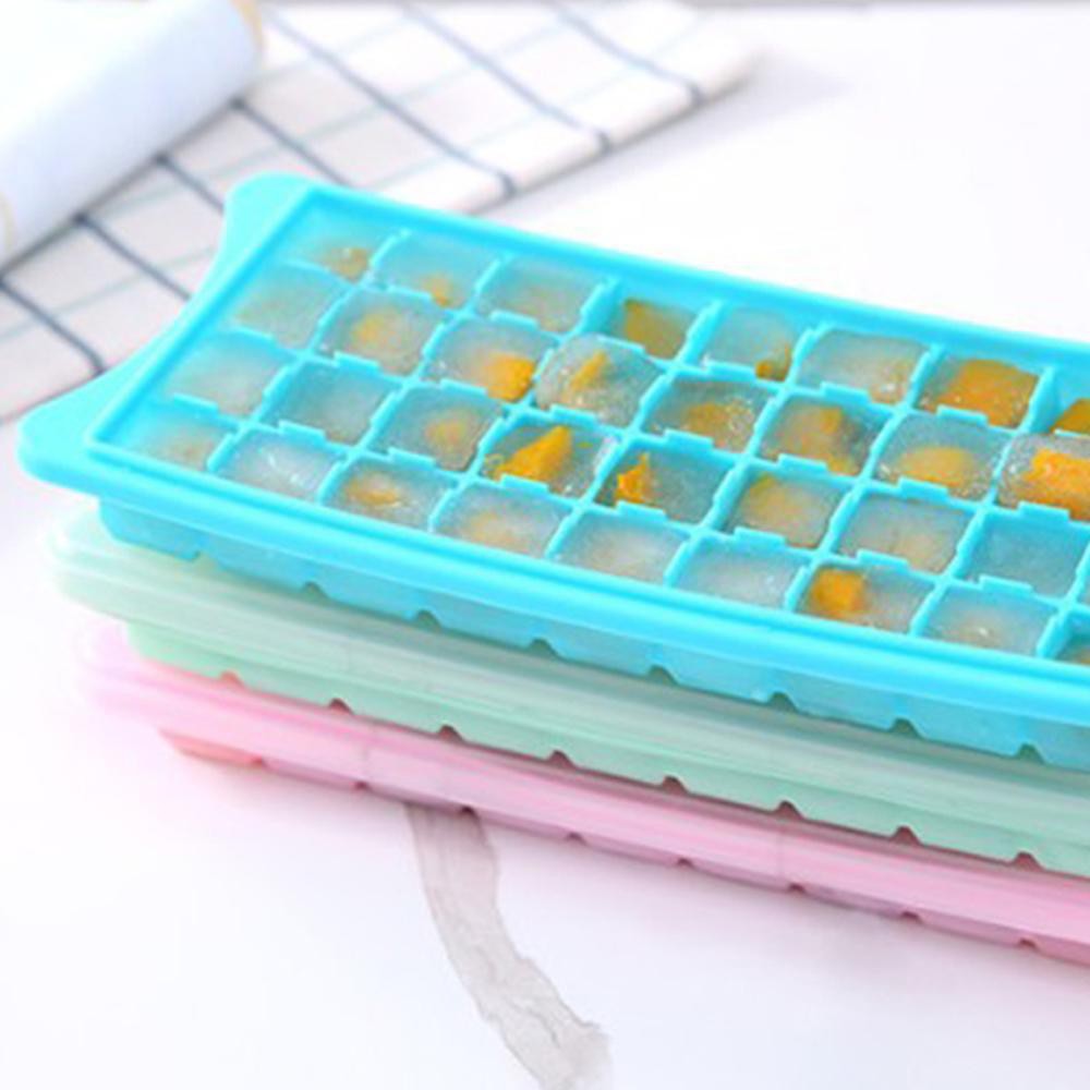 Khay làm đá silicon [Hot] hình chữ nhật 36 ô có nắp đậy tiện lợi