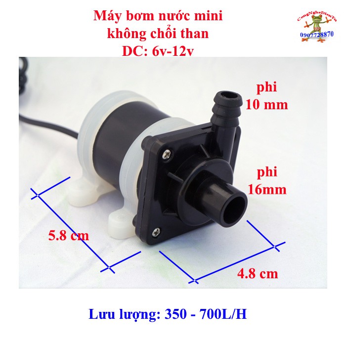 Máy bơm nước mini không chổi than DC 6v-12v