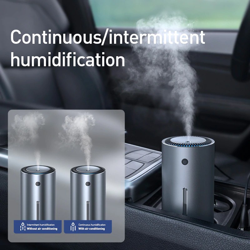 Máy tạo độ ẩm không khí Baseus,thiết kế kim loại sang trọng, thể tích 300ml ,làm sạch không khí và tạo độ ẩm cho xe ôtô