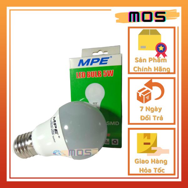 Bóng đèn led buld mpe (thân đèn bằng nhựa) 3w/5w/7w/9w/12w/15w- Ánh sáng trắng/vàng Mos Shop