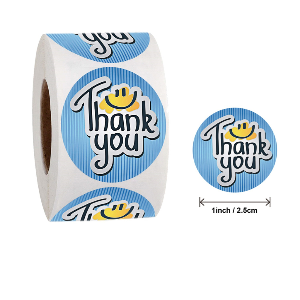 [NHIỀU SIZE] Cuộn 500 nhãn dãn, sticker " thank you" cảm ơn dùng cho kiện hàng cực chất