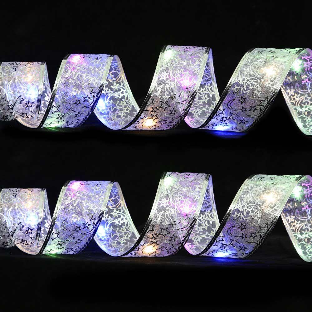 Dây Ruy Băng Thắt Nơ Có Đèn LED Trang Trí Giáng Sinh