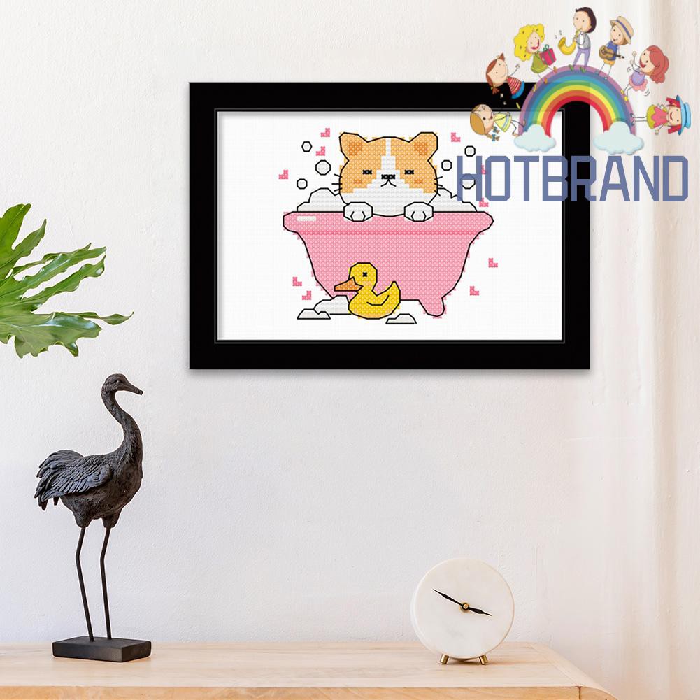 Tranh Thêu Chữ Thập 11ct Tự Làm 25x20cm Hình Động Vật Dễ Thương