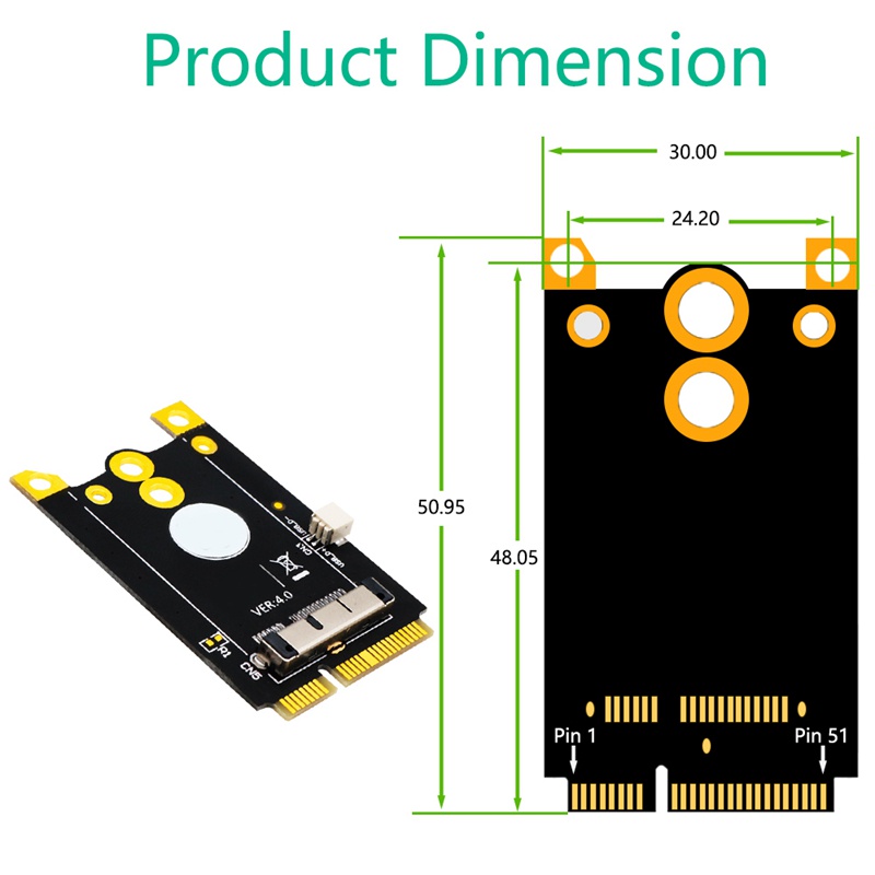 Bảng Mạch Chuyển Đổi PCIe (Mpie) 12 + 6 Pin WiFi Sang Thẻ Mini PCI-E Cho Broadcom BCM94360CD
