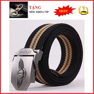 Dây nịt lính Mặt B thép không gỉ mạnh mẽ, Dây nịt Nam vải bố siều bền đẹp
