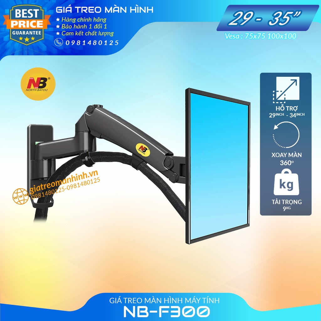 Giá Treo Màn Hình NB-F300 Tương Thích Màn 29 - 35 Inch / Lắp Đặt Treo Tường Tùy Chỉnh Đa Năng - Xoay Màn 360 Độ